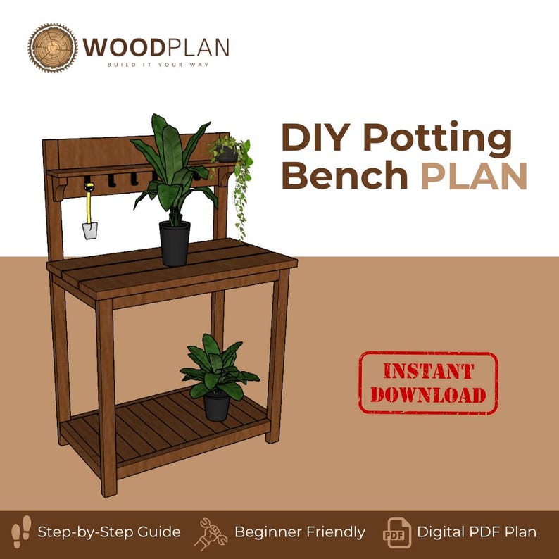 DIY Potting Bench Plan | Gardener's Workstation | Outdoor Woodworking PDF image 3