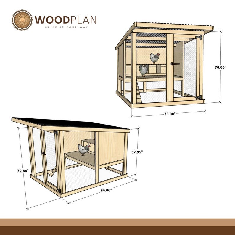 Chicken Coop Woodworking Plan | Easy Backyard Hen House DIY | PDF ...