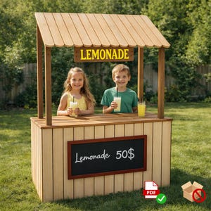 Projeto de barraca de limonada infantil faça você mesmo em PDF: Projeto de marcenaria para iniciantes (download digital)