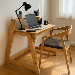 Modern Home Desk Woodworking Plan | DIY Office Desk | Back to School Study Desk | Beginner-Friendly Digital PDF Plan