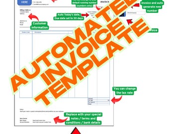 Automated Invoice Excel Template: Small Business Finance Tracker (XLSM)
