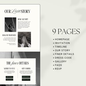 Elegant Wedding Website Template, Editable Online Wedding Invitation Canva Template, Old Money Wedding Aesthetic, Destination Wedding Invite