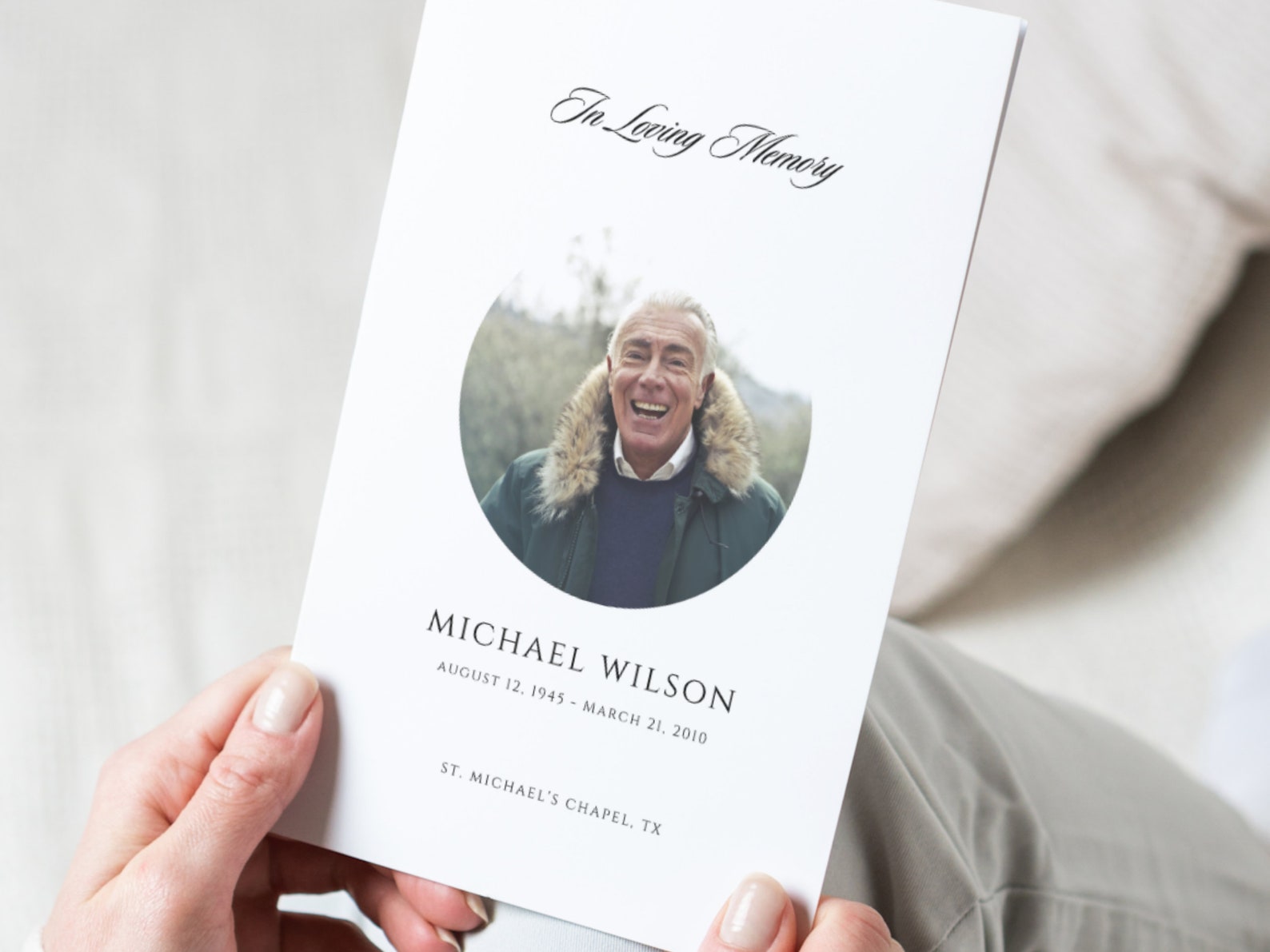 Simple Funeral Program Template Editable Black and White - Etsy