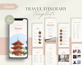 Travel Itinerary Template, Travel Itinerary Planner, Japan Travel Guide, Editable Travel Planner, Japan Itinerary, Travel Agent Template