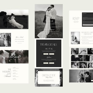 Elegant Wedding Website Template, Editable Canva Invitation (Digital Download) image 2