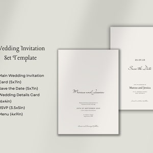 Editable Wedding Invitation Set Template Printable Wedding - Etsy