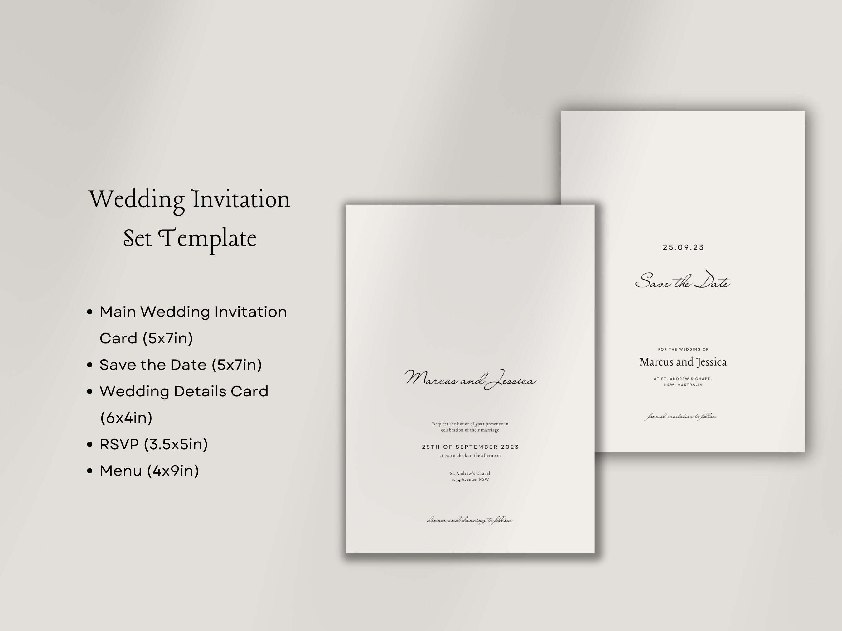 Editable Wedding Invitation Set Template Printable Wedding - Etsy