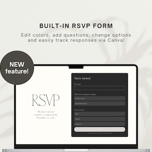 Elegant Wedding Website Template, Editable Canva Invitation (Digital Download) image 6