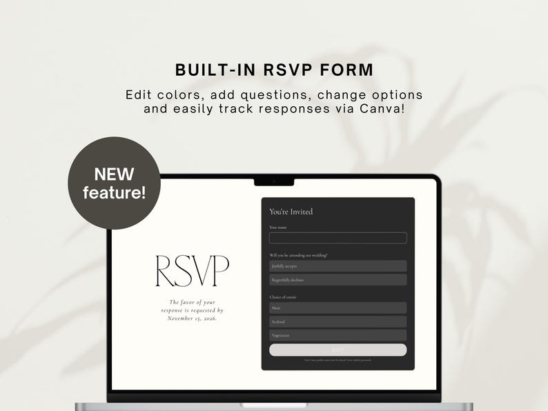 Elegant Wedding Website Template, Editable Canva Invitation (Digital Download) image 6