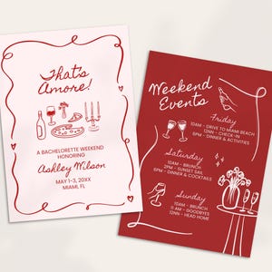 Sjabloon That&#39;s Amore vrijgezellenreis, La Dolce Vita Italiaanse kust vrijgezellenweekend uitnodiging, uitnodiging Italië vrijgezellenfeest