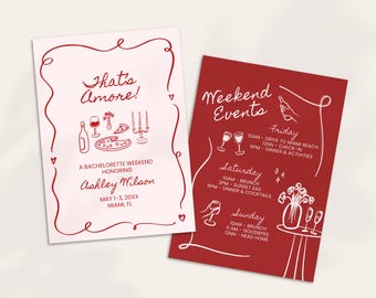 Italian Bachelorette Itinerary Template, La Dolce Vita Weekend Invitation (Digital Download)