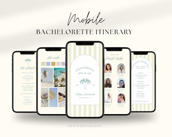Digital Bachelorette Itinerary Template, Mobile Bachelorette Weekend Planner, Bach Weekend Itinerary, Palm Springs Before The Rings Coastal