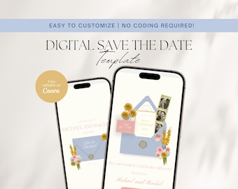 Bridgerton Inspired Wedding Save The Date Template, Elegant Wedding Invitation Canva Template (Digital Download), Save the Date Website