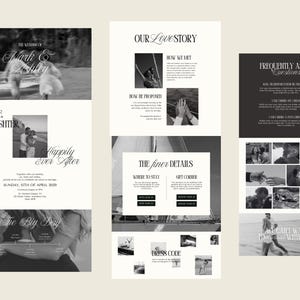 Elegant Wedding Website Template, Editable Online Wedding Invitation Canva Template, Old Money Wedding Aesthetic, Destination Wedding Invite