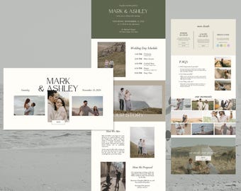 Canva Wedding Website Template, Aesthetic Wedding Website, Online RSVP, Save The Date, Minimalist Digital Wedding Invitation, Website Invite