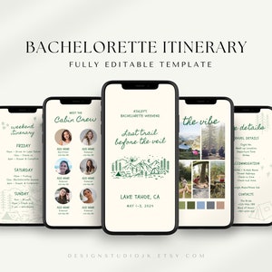 Digital Bachelorette Itinerary Template, Mobile Bachelorette Weekend Planner, Bach Weekend, Camp Bachelorette Last Trail Before The Veil