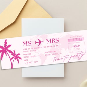 Editable Bachelorette Boarding Pass Template, Bachelorette Trip Ticket, Bachelorette Weekend Invite, DIY Boarding Pass Template Bridal Trip