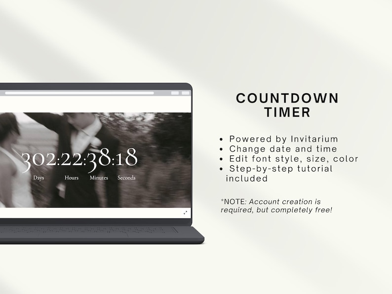 Elegant Wedding Website Template, Editable Canva Invitation (Digital Download) image 5