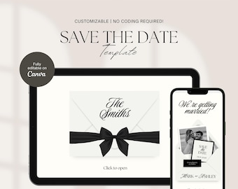 Animated Wedding Save the Date Website Template: Elegant E-Invite
