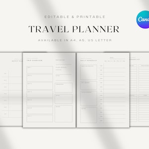 Printable Travel Planner Template Digital Travel Itinerary - Etsy
