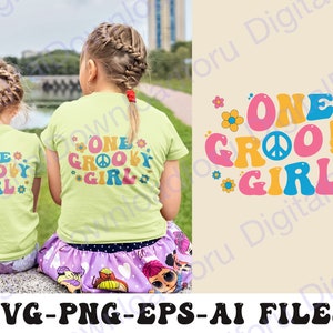 One Groovy Girl Svg, Groovy Birthday Girl Svg, Girl Of The Groovy Svg - Png, Groovy Girl Birthday Decoration, Birthday Boho Shirt