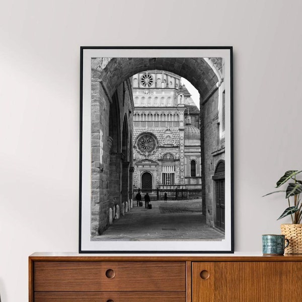 Bergamo Print, Italy Wall Art, Printable Art, Italy Print, Printable Black and White Fine Art Photography, DIGITAL DOWNLOAD