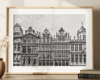Brussels Grand-Place Photo Print, Belgium Europe Architecture Travel Photography (Digital Download)
