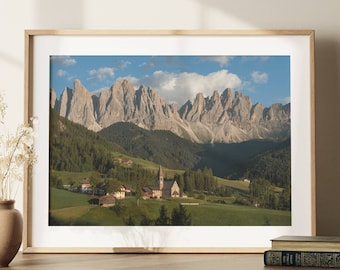 Dolomites Travel Print, Italian Alps Photography, Mountain Wall Art (Digital Download)