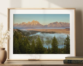 Grand Teton National Park Wall Art – Wyoming Mountain Photography Print, Grand Tetons Landscape Digital Download