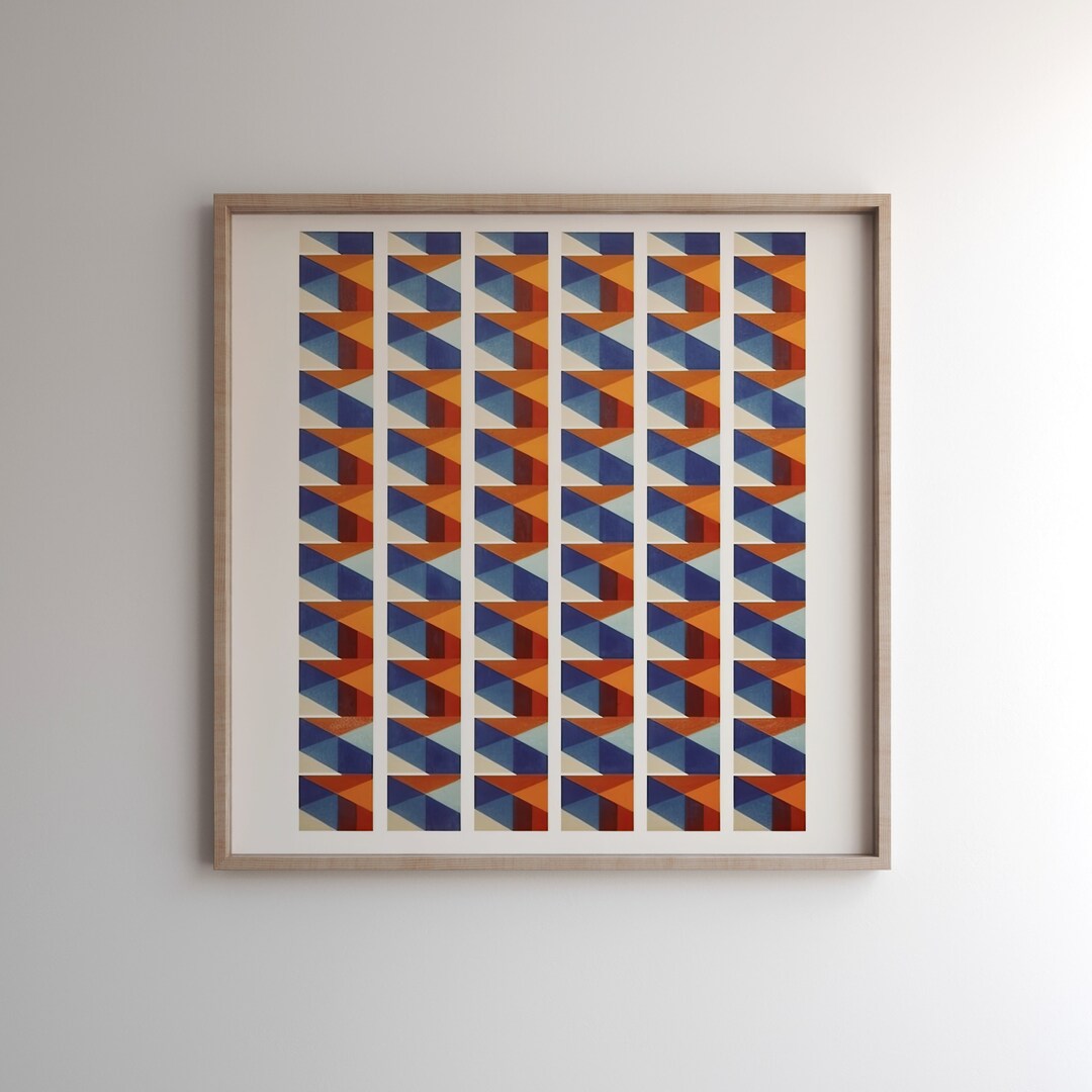 Mid Century Modern Geometric Print: Abstract Nordic Wall MCM Art ...