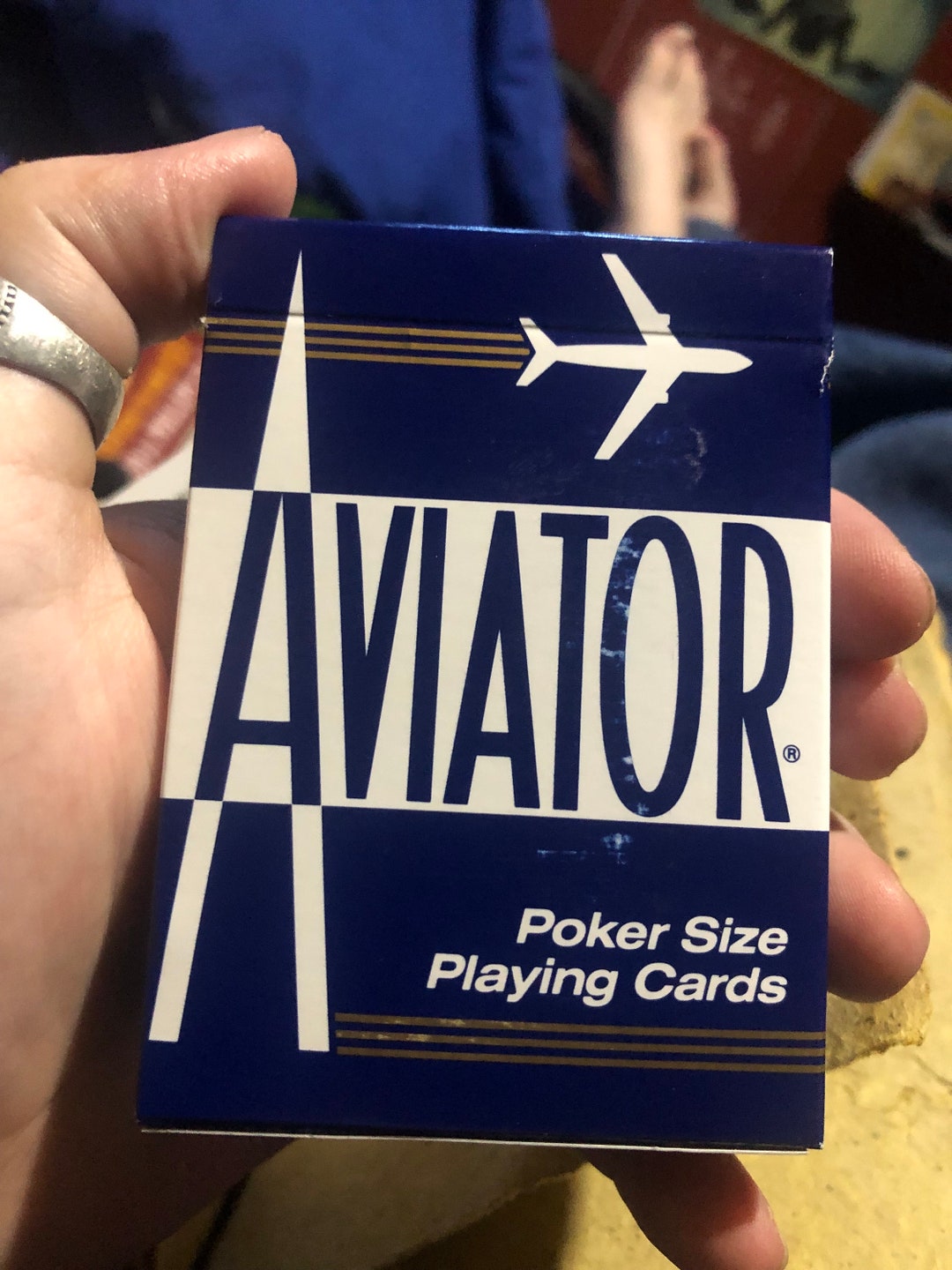 One Playing Card Deck Reading Classic Aviator Blue Etsy