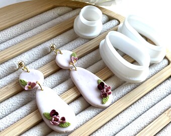Oval Double Pebble Mirrored Cutters - Polymer clay cutters