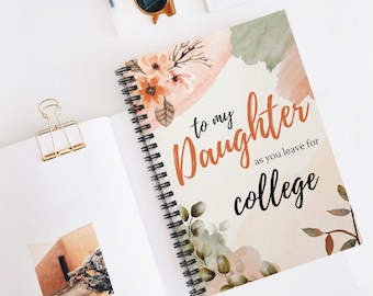 Cuaderno para hija que se va a la universidad, diseño floral, regalo sentimental