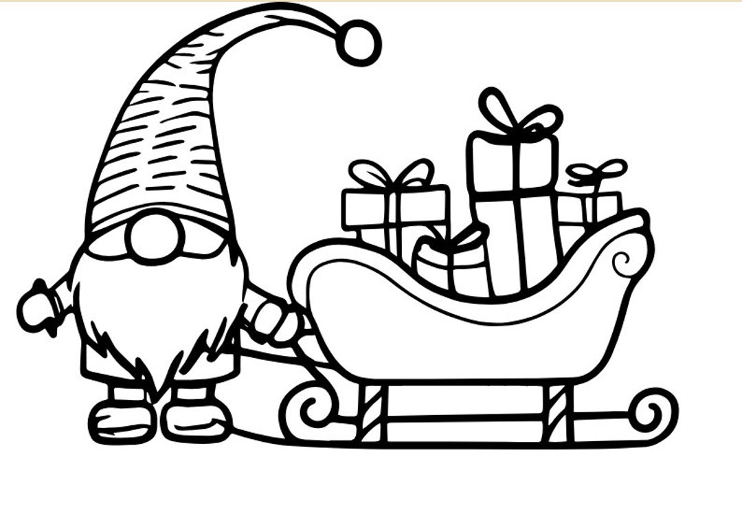 SVG File Weihnachtsmann Mit Schlitten Etsy