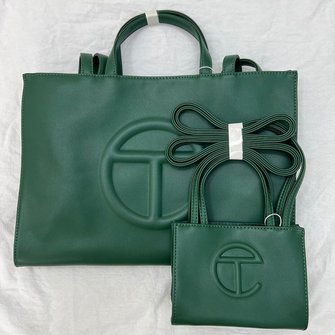 Green Telfar Inspired Tote Bag 2 Sizes Available Iconic Blue Etsy