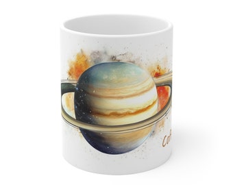 Coffee Rings Mug for astronomers who love planets and coffee