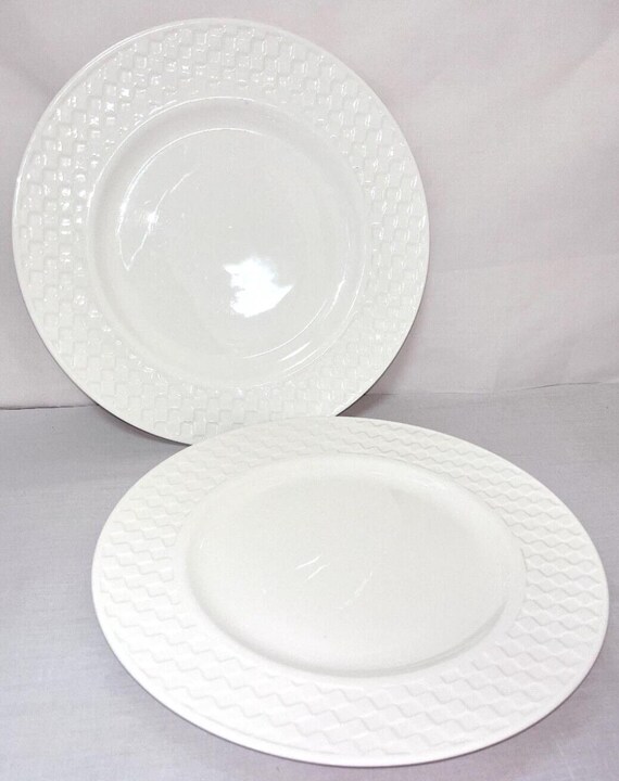 Wedgwood Night and Day Dinner Plate Checkerboard White Bone China 10 3⁄4” Wedgwood Night and Day Dinner Plate Checkerboard White Bone China 10 3⁄4”