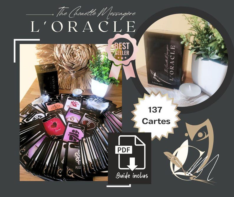 Carte oracle débutant 137 cartes – Guidance intuitive pour amour, travail et finances – Guide PDF inclus image 1