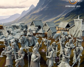 Scotland army 17 pieces - warrior 28MM /hero quest / skyrim / warhammer the lord of the rings/ - The printing goes ever on - resin