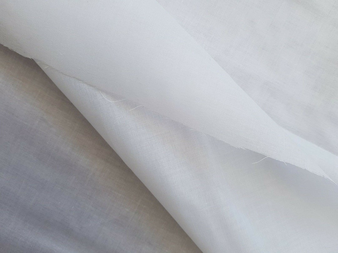100 Cotton Lawn Fabric White Semiopaque Breathable Etsy