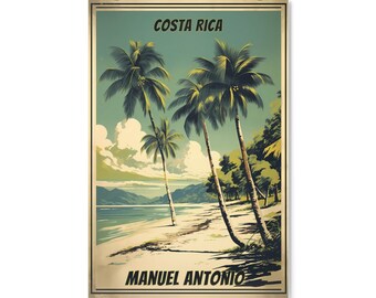 Costa Rica Print, Manuel Antonio National Park, Vintage Costa Rica Poster, Travel Poster, Retro Travel Poster, Vintage Poster, Costa