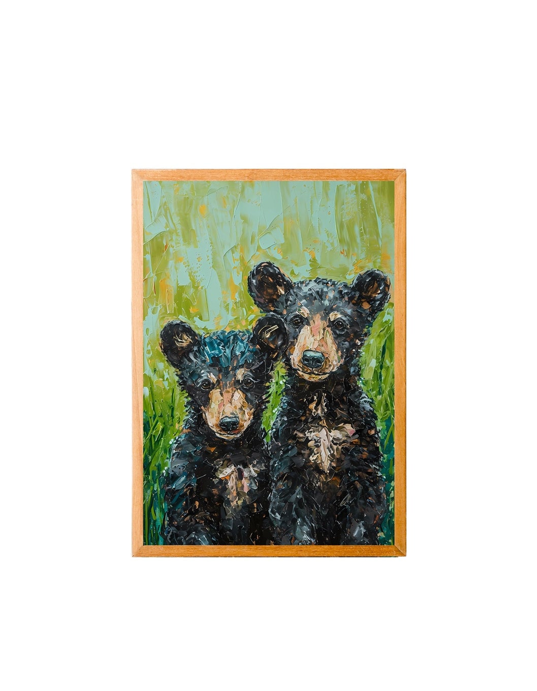 Black Bear Oil Painting Style Digital Download, Fine Art of 2 Black ...