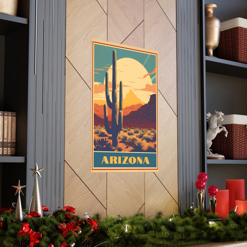 Arizona Travel Poster, Vintage Arizona Poster, Travel Poster, Retro Poster Arizona, Vintage Poster, Arizona Vintage, Southwest US Art image 5