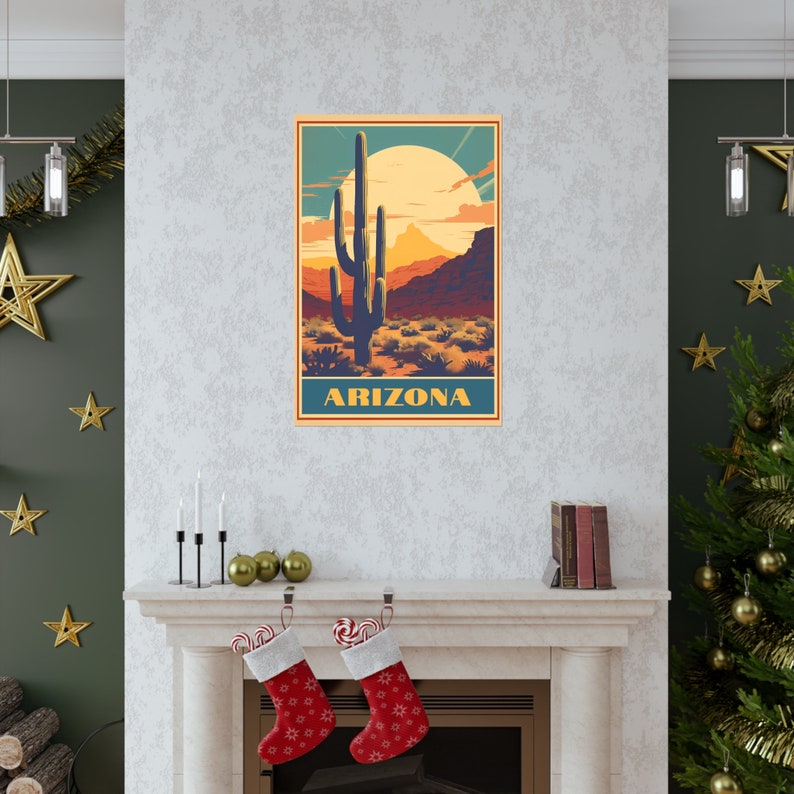 Arizona Travel Poster, Vintage Arizona Poster, Travel Poster, Retro Poster Arizona, Vintage Poster, Arizona Vintage, Southwest US Art image 7