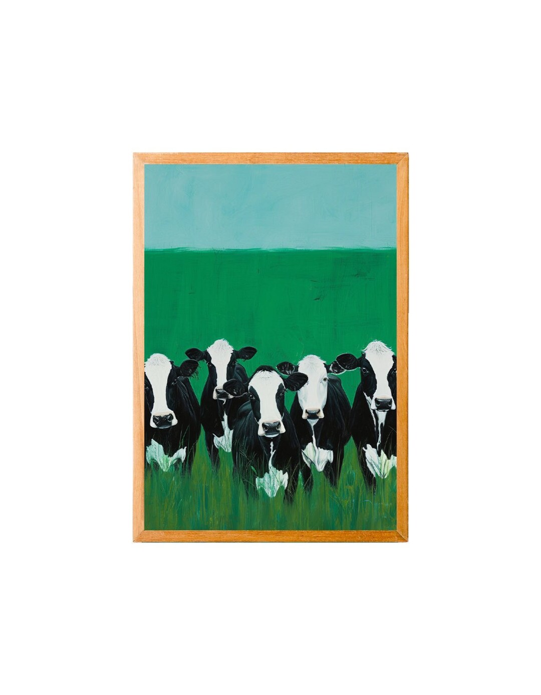 Cow Poster Art, Fine Art of Cows in a Green Field, Cow Print, Poster of ...
