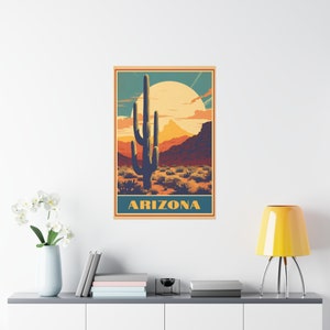 Arizona Travel Poster, Vintage Arizona Poster, Travel Poster, Retro Poster Arizona, Vintage Poster, Arizona Vintage, Southwest US Art image 8