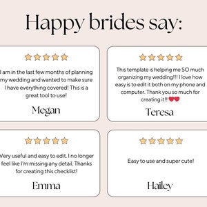 Wedding Checklist Printable Digital Wedding planner 2025 Coordinator Wedding day list Wedding to do list Wedding Binder wedding planning