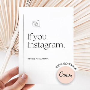 Cartel minimalista de hashtag de boda (Plantilla editable en Canva)