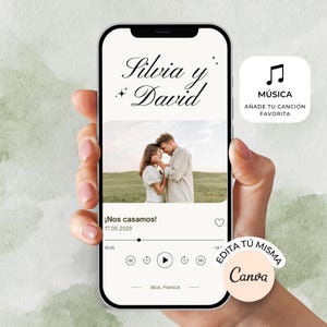 Invitaciones de boda digital Vídeo Invitación de boda para enviar por Whatsapp. Invitaciones de boda originales. Save the date boda español