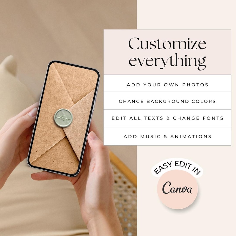 Digital Wedding Invitation with envelope opening Hochzeitseinladung digital Wedding invitation Video Save the Date Animated save the date